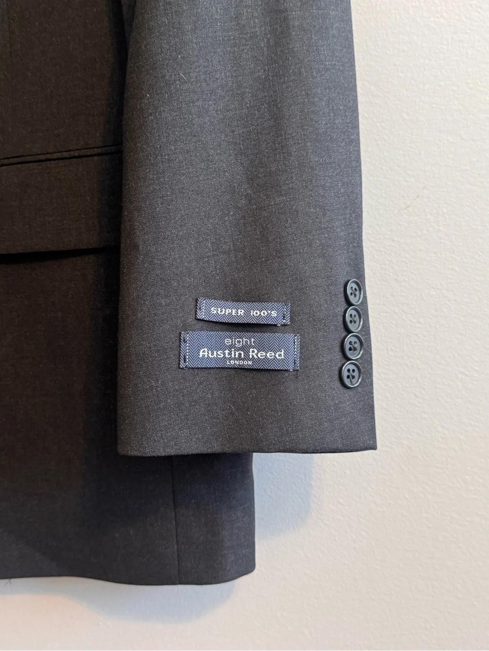 Austin Reed Super 100’s Wool Sport Coat Blazer Gray 44S Made in USA